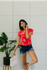 Tie Dye Glory V-neck In Red
