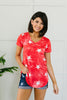 Tie Dye Glory V-neck In Red