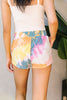 Tie Dye Swirls Shorts In Yellow
