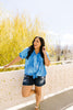 Tie & Tie Dye Top In Sky
