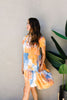 Tiered Tie Dye Dress In Orange & Blue