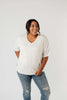 Top Stitch V-Neck In Off-White