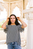 Vertical Horizon Striped Top In Black