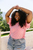 Vertical Horizon Striped Top In Coral